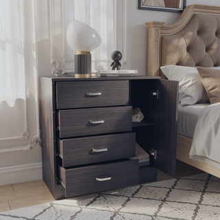 Sunvega Katie Four Drawer and One Door Dresser with Spacious Storage for Bedroom