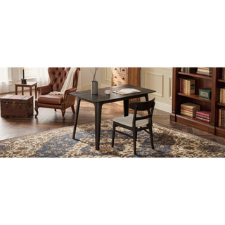 Sunvega Mid-Century Modern Dining Table with Durable Rubberwood Frame and Faux Wood Top