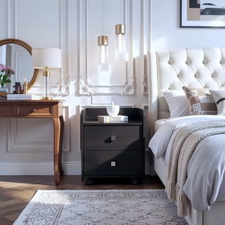 Sunvega Bristol Nightstand with One Cabinet and a Top Surface Shelf