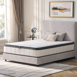 Sunvega 12 Inch Queen Size Hybrid Mattress with Zoned Pocket Springs and Gel Memory Foam