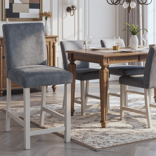 Sunvega Stylish Solid Wood Counter Height Chairs with Padded Seat for Dining Room