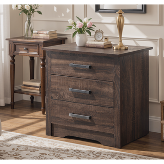 Sunvega Modern Elegance Wenge Nightstand with Durable Structure for Bedroom Decor