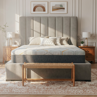 Sunvega 12" Copper Gel Cooling Memory Foam Mattress with Edge Support and Air Grid Base
