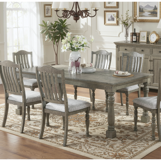 Sunvega Light Grey Acacia Veneer Round Dining Table with Open Shelf