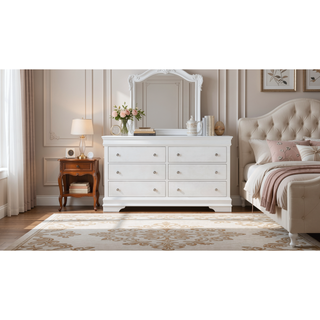 Sunvega Crystal Embellished Contemporary Dresser with Textured Crocodile Drawers