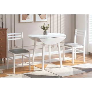 Sunvega 3-Piece Small Kitchen Dining Set with 35 Inch Drop Leaf Table