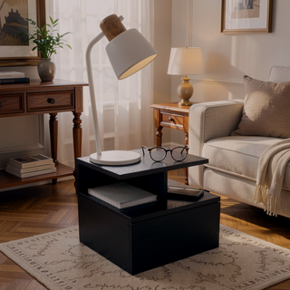 Sunvega Floating Nightstand with Large Drawer and Multiple Shelves for Storage or Decor