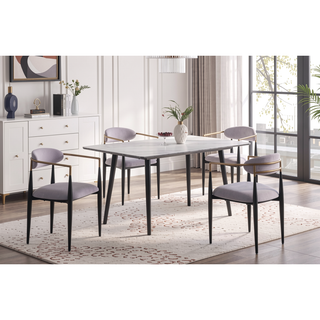 Sunvega Modern Contemporary White Sintered Stone Top Stylish Dining Table