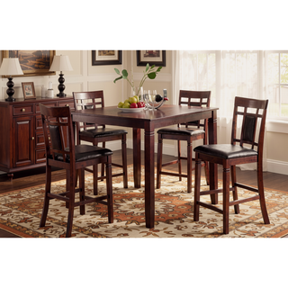 Sunvega Modern Contemporary 5pc Counter Height Dining Set with Eyelet Back Chairs