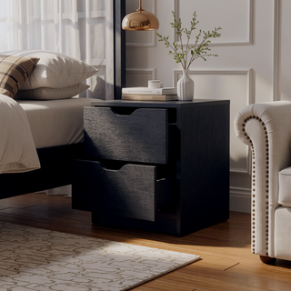 Sunvega Dillon 2 Drawers Nightstand with Large Storage Top Surface