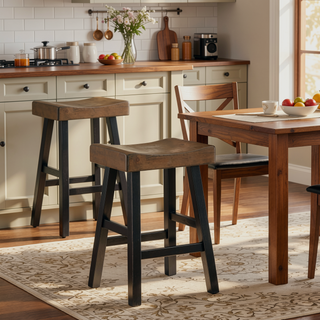 Sunvega 4-Piece Counter Height Dining Set with Table and 3 Stools in White and Coffee