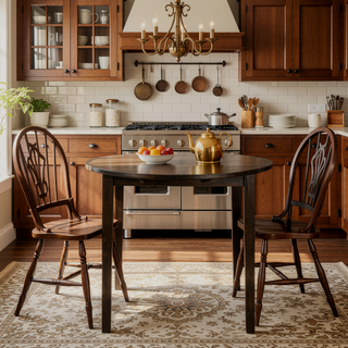 Sunvega Cappuccino and Tan 3-Piece Dining Set with Drop Leaf Table and Two Chairs