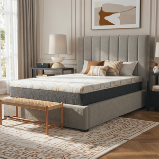 Sunvega 12" Copper Gel Cooling Memory Foam Mattress with Edge Support and Air Grid Base