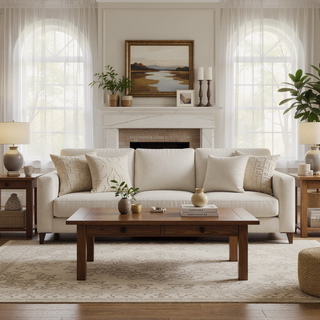 Sunvega Six-Drawer Dresser in Coastal White with Dark Bronze Handles for Bedroom