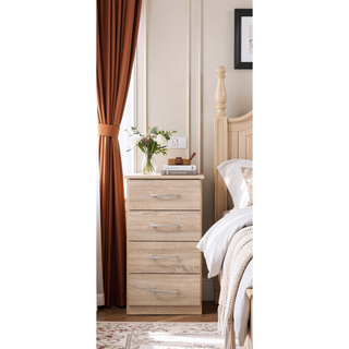 Sunvega Sandle Wood Contemporary Nightstand with Spacious Top for Compact Spaces