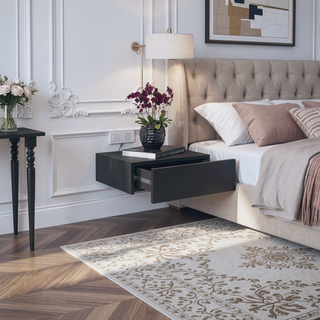 Sunvega Wall-Mounted Nightstand with Drawer for Bedroom and Living Room