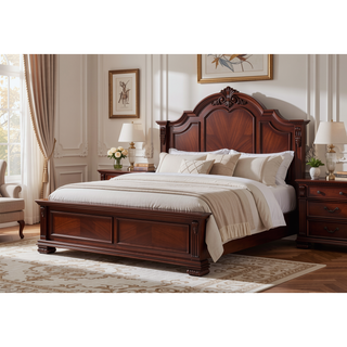 Sunvega Cherry Wood Night Stand with Two Smooth Ball Bearing Drawers