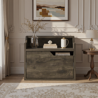 Sunvega Floating Nightstand with Spacious Drawer and Dual-Tier Surface for Bedroom