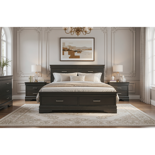 Sunvega Modern 6 Drawer Dresser with Wood Finish and Slat System for Bedroom