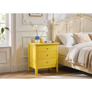 Sunvega Vibrant Casual Yellow Nightstand with Durable Materials and No Assembly Needed