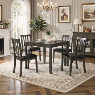 Sunvega Five-Piece Contemporary Dining Set with Square Table and Four Chairs