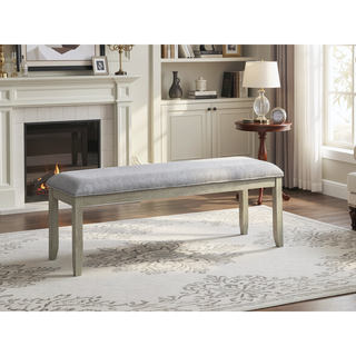 Sunvega Upholstered Top Bench with Memory Foam and Wheat Finish for Dining