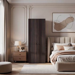 Sunvega Two Door Closet System with Fixed Shelves for Bedroom and Laundry Room Organization