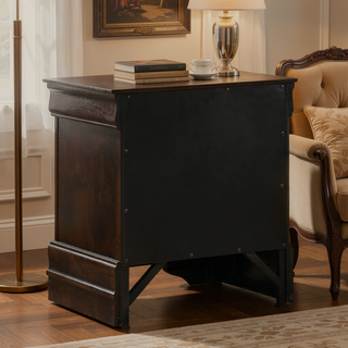 Sunvega Demetra Cappuccino 2-Drawer Nightstand with Bail Handle and Tapered Legs