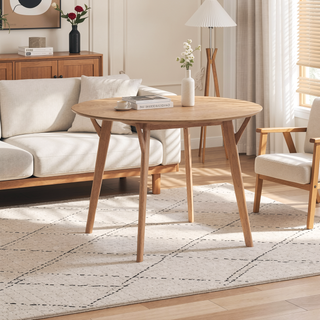 Sunvega 42 Inch Saving Place Dining Table with Wood Veneer Top for Kitchen Living Room