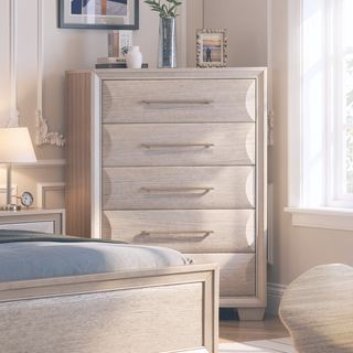 Sunvega White Oak Transitional Chest with Felt-Lined English Dovetail Drawers