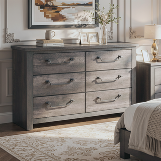 Sunvega Gray Finish 2-Drawers Storage Nightstand with Metal Glides and Drop Handles