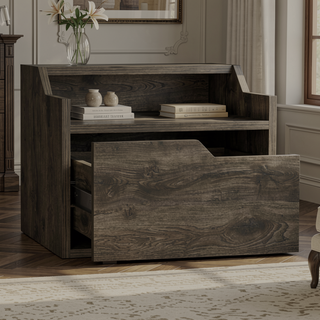 Sunvega Floating Nightstand with Spacious Drawer and Dual-Tier Surface for Bedroom