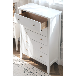 Sunvega Primo White Chest with Durable Print Finish and French Dovetail Drawers