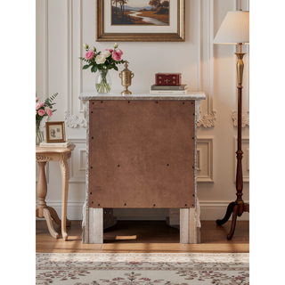 Sunvega Sleek Silver Champagne Nightstand with Two Spacious Drawers and Transitional Design