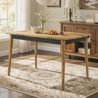 Sunvega Natural Sheesham Wood Mid-Century Modern Counter Height Dining Table