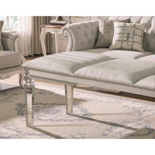 Sunvega Contemporary Nightstand with Felt-lined Drawers and Acrylic Legs in Pearl White