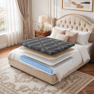 Sunvega Diamond Matrix Copper Cooling Hybrid Waterfall Top Mattress with Medium Feel