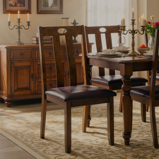 Sunvega Brown Acacia Veneer Counter Height Dining Table Set with 4 Upholstered Chairs