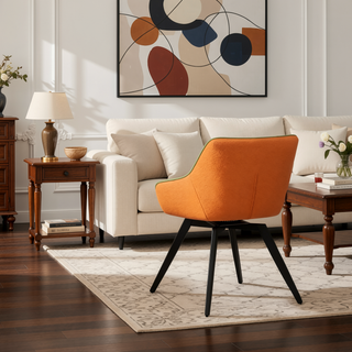 Sunvega Modern PU Leather Dining Chairs Set of 2 with Black Metal Legs for Kitchen