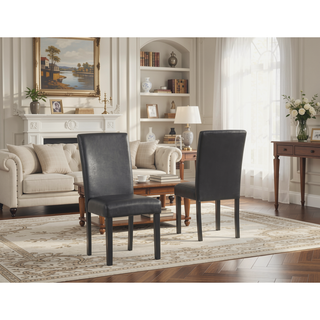 Sunvega 5-Piece Dining Set with Faux Marble Top Table and PU Upholstered Chairs