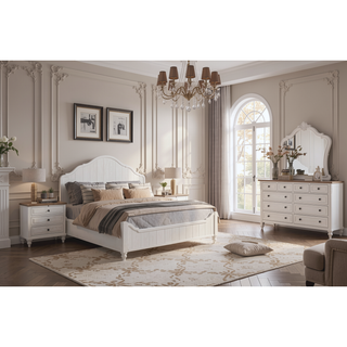 Sunvega Premium Mindi Veneer Triple Dresser in Cement and Sand Finish