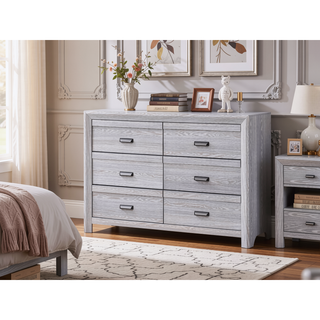 Sunvega Contemporary Nightstand End Table with Two Storage Drawers and Metal Hand Pull