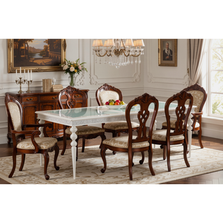 Sunvega Extendable Dining Table with Removable Leaf and Sparkling Rhinestone Inlays