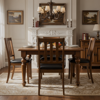 Sunvega Five-Piece Contemporary Dining Set with Square Table and Four Chairs