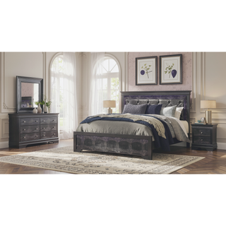 Sunvega Crystal Embellished Contemporary Nightstand with Textured Drawer Fronts