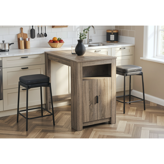 Sunvega Contemporary 48 Inch Rectangular Counter Height Dining Table with Storage