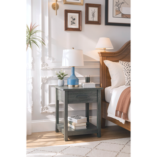 Sunvega Modern Gray Nightstand with Durable Construction for Bedroom