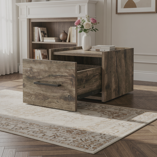 Sunvega Wall-Mounted Nightstand with Sleek Single Drawer and Spacious Top Shelf