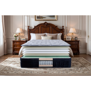 Sunvega Hybrid Plush Queen Mattress with Pocketed Coils and Cooling Fabric