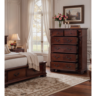 Sunvega Cherry Wood Night Stand with Two Smooth Ball Bearing Drawers
